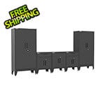 Armadillo Tough Black 5-Piece Garage Cabinet Kit with Levelers and Casters