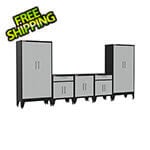Armadillo Tough Grey 5-Piece Garage Cabinet Kit with Levelers and Casters