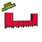 Armadillo Tough Red 6-Piece Garage Cabinet Kit with Levelers and Casters