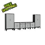 Armadillo Tough Grey 6-Piece Garage Cabinet Kit with Levelers and Casters