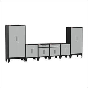 Grey 6-Piece Garage Cabinet Kit with Levelers and Casters
