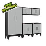 Armadillo Tough Grey 5-Piece Garage Cabinet Set with Levelers