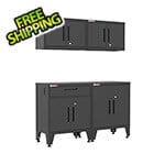 Armadillo Tough Black 4-Piece Garage Cabinet System with Levelers