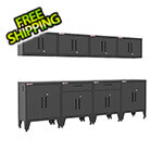 Armadillo Tough Black 8-Piece Garage Cabinet System with Levelers