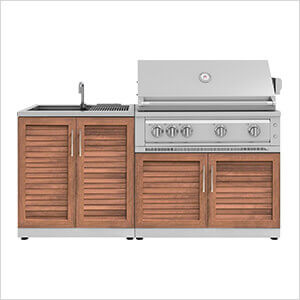 Grove 3-Piece Outdoor Kitchen Set with 40-Inch Liquid Propane Platinum Grill