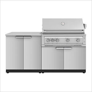 Stainless Steel 4-Piece Outdoor Kitchen Set with 40-Inch Natural Gas Platinum Grill