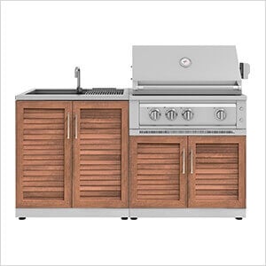 Grove 3-Piece Outdoor Kitchen Set with 33-Inch Liquid Propane Platinum Grill