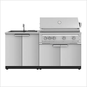 Stainless Steel 3-Piece Outdoor Kitchen Set with 40-Inch Natural Gas Platinum Grill