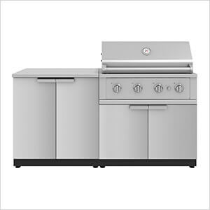 Stainless Steel 4-Piece Outdoor Kitchen Set with 36-Inch Liquid Propane Performance Grill