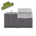 NewAge Outdoor Kitchens Aluminum Slate 3-Piece Outdoor Kitchen Set with 36-Inch Natural Gas Performance Grill