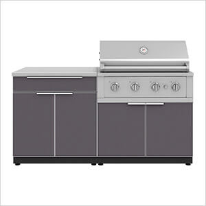 Aluminum Slate 4-Piece Outdoor Kitchen Set with 36-Inch Natural Gas Performance Grill