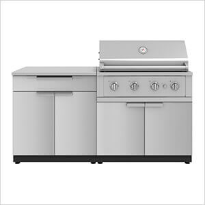 Stainless Steel 4-Piece Outdoor Kitchen Set with 36-Inch Liquid Propane Performance Grill