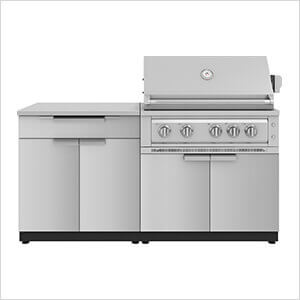 Stainless Steel 4-Piece Outdoor Kitchen Set with 36-Inch Liquid Propane Platinum Grill