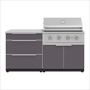 Aluminum Slate 4-Piece Outdoor Kitchen Set with 36-Inch Liquid Propane Performance Grill