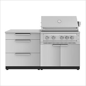 Stainless Steel 4-Piece Outdoor Kitchen Set with 36-Inch Natural Gas Platinum Grill