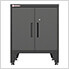 Black 2-Piece Garage Cabinet Set with Levelers