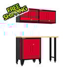 Armadillo Tough Red 4-Piece Garage Cabinet Set with Levelers
