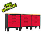 Armadillo Tough Red 4-Piece Garage Cabinet Set with Levelers