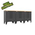 Armadillo Tough Black 4-Piece Garage Cabinet Set with Levelers