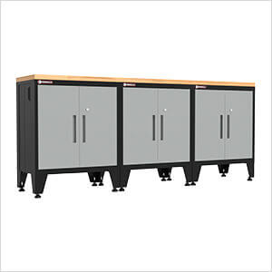 Grey 4-Piece Garage Cabinet Set with Levelers
