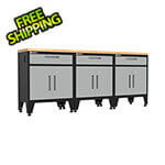 Armadillo Tough Grey 4-Piece Garage Cabinet Set with Levelers