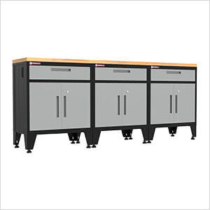 Grey 4-Piece Garage Cabinet Set with Levelers