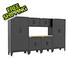 Armadillo Tough Black 7-Piece Garage Cabinet Set with Levelers