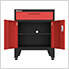 Red 7-Piece Garage Cabinet Set with Levelers and Casters