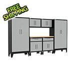 Armadillo Tough Grey 7-Piece Garage Cabinet Set with Levelers and Casters