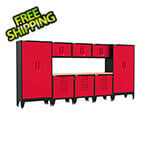 Armadillo Tough Red 9-Piece Garage Cabinet Set with Levelers