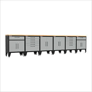 Grey 8-Piece Garage Cabinet Set with Levelers