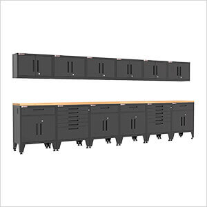 Black 14-Piece Garage Cabinet Set with Levelers