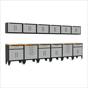 Grey 14-Piece Garage Cabinet Set with Levelers