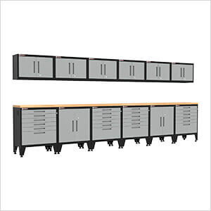 Grey 14-Piece Garage Cabinet Set with Levelers