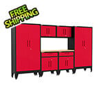 Armadillo Tough Red 7-Piece Garage Cabinet Set with Levelers