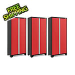 NewAge Garage Cabinets 3 x BOLD Series 36-Inch Red Locker
