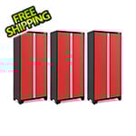 NewAge Garage Cabinets 3 x BOLD Series 36-Inch Red Locker