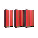 NewAge Garage Cabinets 3 x BOLD Series Red 42-Inch RTA Locker