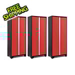 NewAge Garage Cabinets 3 x BOLD Series Red Lockers