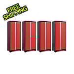 NewAge Garage Cabinets 4 x BOLD Series Red Lockers