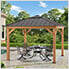 11 x 11 Cedar Framed Gazebo with Steel Hip Roof and Skylight (Brown Roof)