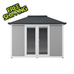 Sunjoy 12.6 ft. W x 10 ft. Backyard Office Multipurpose Outdoor Shed