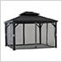 10 x 12 Aluminum Frame 2-Tier Steel Hardtop Solar Powered Gazebo