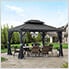 10 x 12 Aluminum Frame 2-Tier Steel Hardtop Solar Powered Gazebo