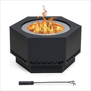 Smokeless 26-Inch Hexagon Patio Fire Pit