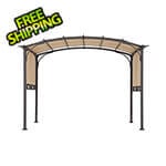 Sunjoy Group Lindt 9.5 x 11 ft. Outdoor Steel Arched Pergola with Adjustable Canopy