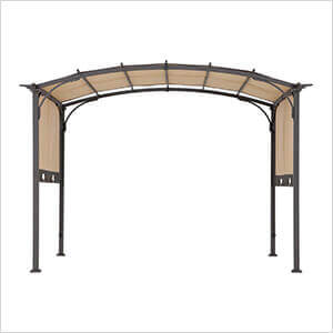 Lindt 9.5 x 11 ft. Outdoor Steel Arched Pergola with Adjustable Canopy