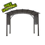 Sunjoy Group Lindt 9.5 x 11 ft. Outdoor Steel Arched Pergola with Adjustable Canopy