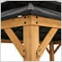 12 x 16 Wooden 2-Tier Aluminum Hardtop Gazebo with Ceiling Hook (Black Roof)