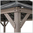 12 x 16 Wooden 2-Tier Aluminum Hardtop Gazebo with Ceiling Hook (Black Roof)
